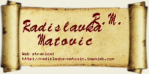 Radislavka Matović vizit kartica
